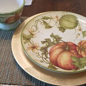 Pier 1 Harvest Garden single dinner plate *ReTired* set of four